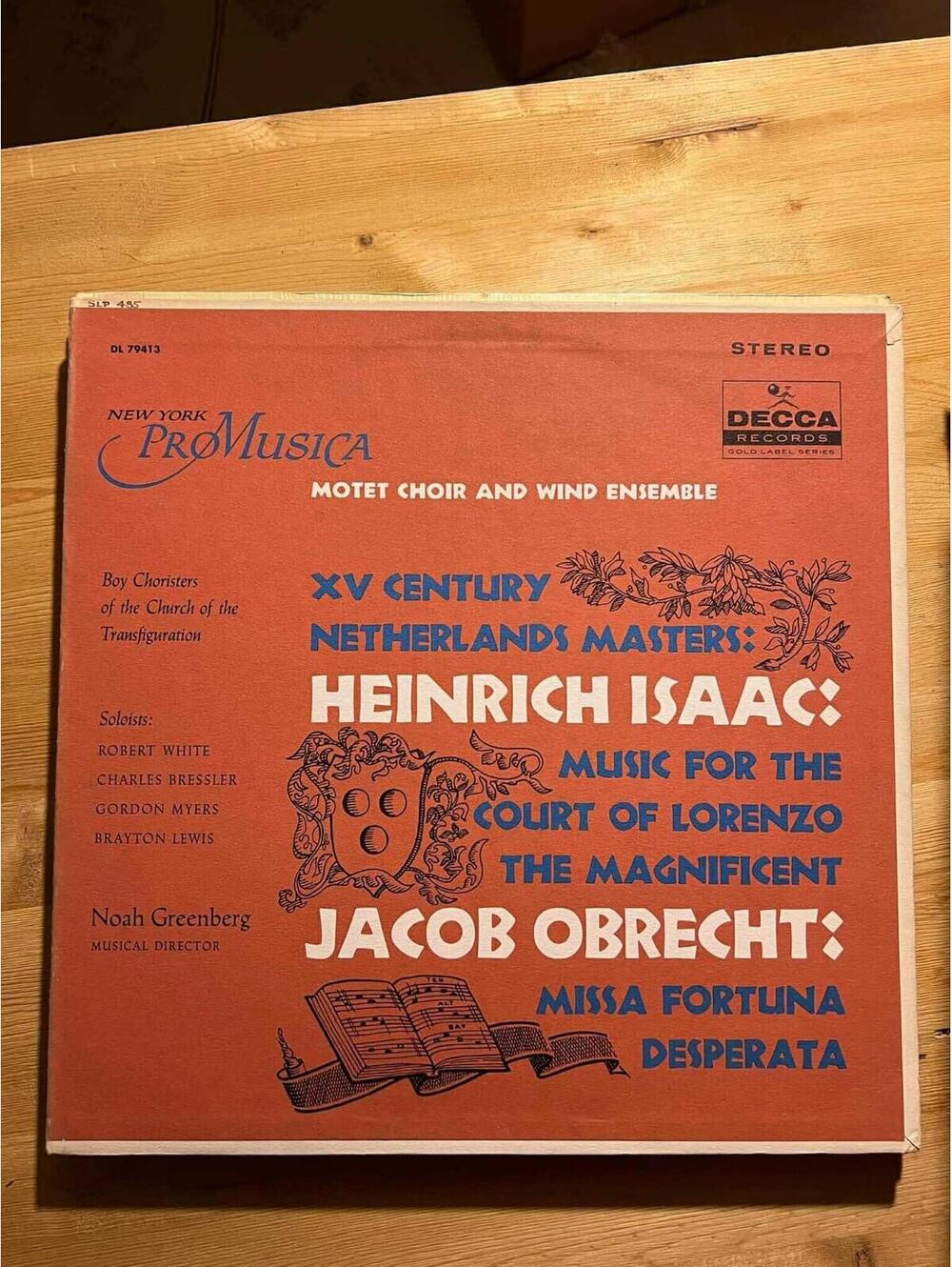 New York Pro Musica – XV Century Netherlands Masters Vintage 33rpm VG+ AB24